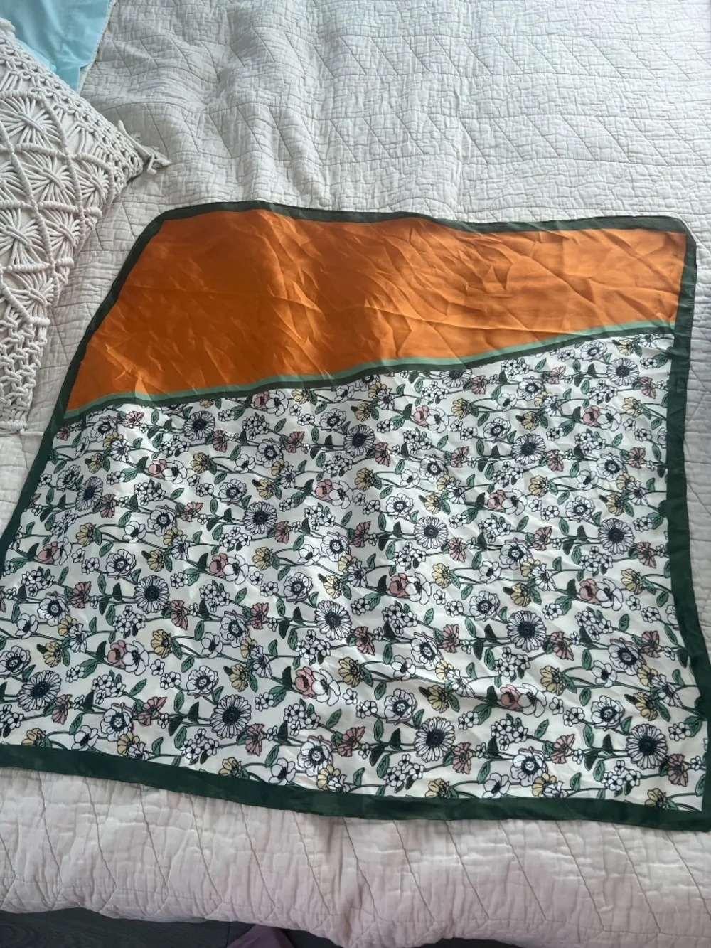 Polyester Floral Scarf/Head-wrap, multi-purposeful, $8